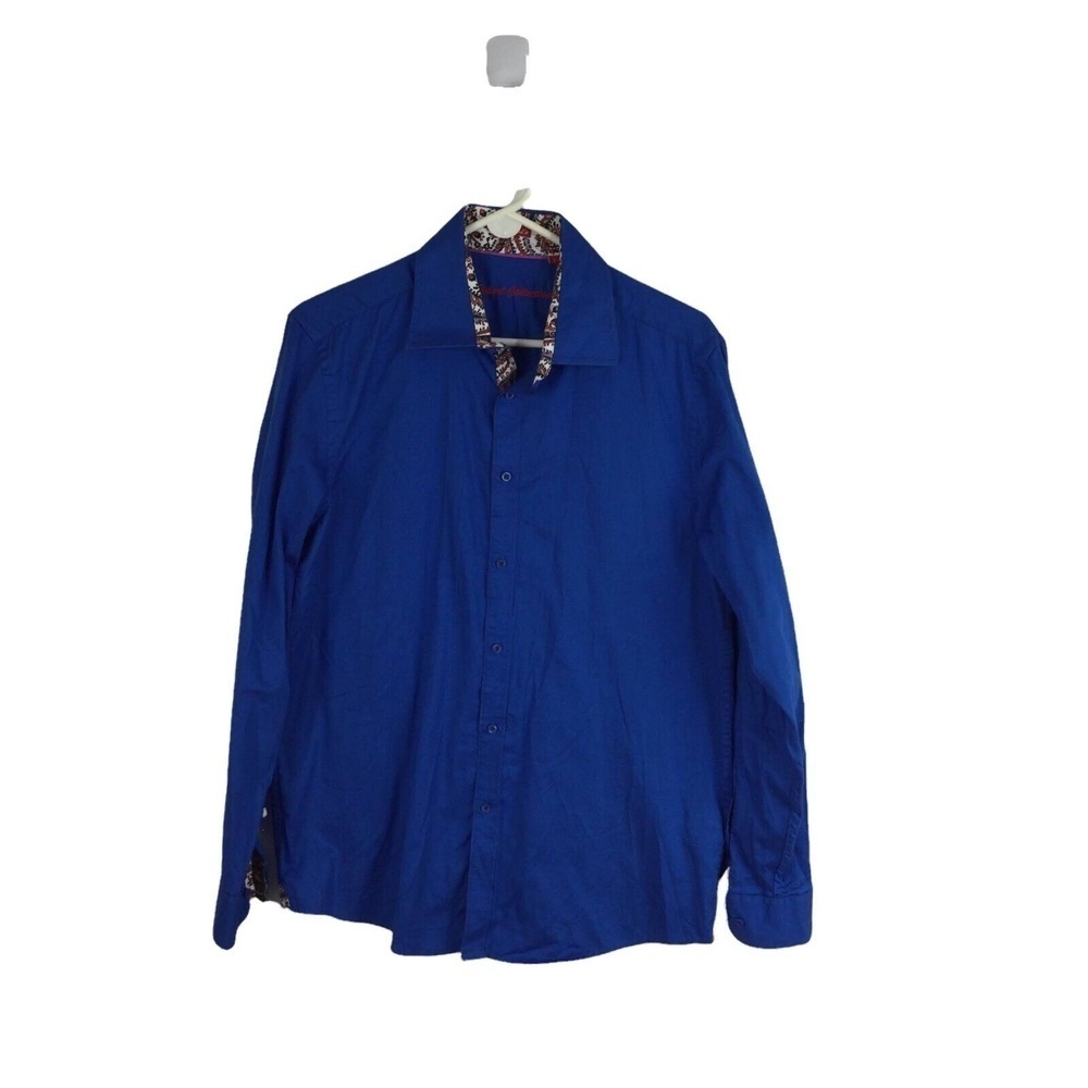 Report Collection Originals Cotton Island Wasked Blue Long Sleeve Shirt Sz Large